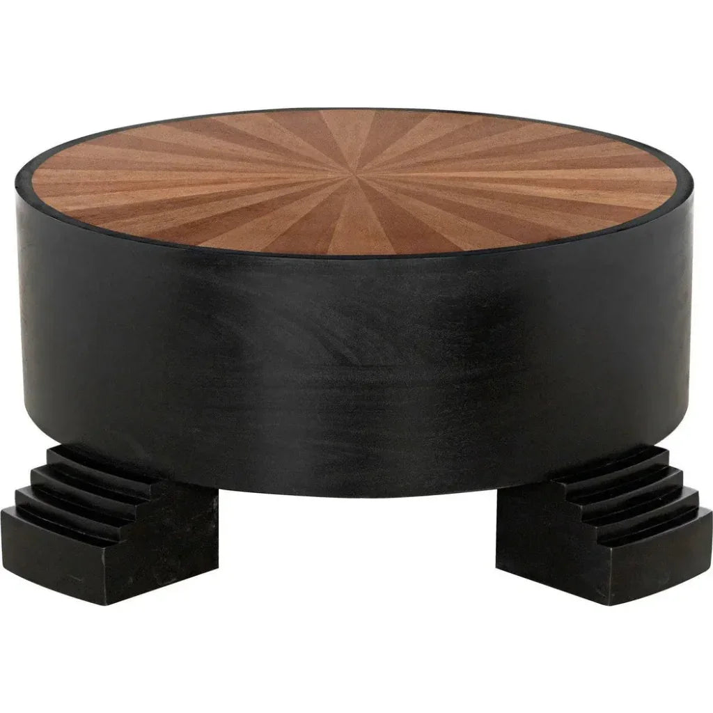 Tambour Coffee Table, Hand Rubbed Black Veneer - LOOMLAN - Noir - Coffee Tables