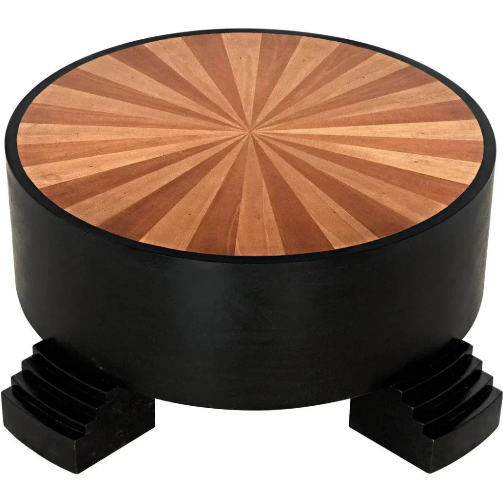 Tambour Coffee Table, Hand Rubbed Black Veneer - LOOMLAN - Noir - Coffee Tables