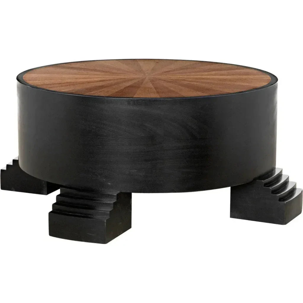 Tambour Coffee Table, Hand Rubbed Black Veneer - LOOMLAN - Noir - Coffee Tables