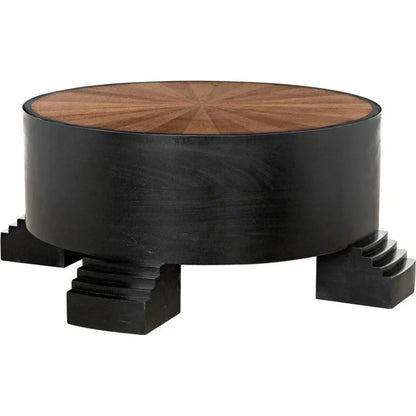 Tambour Coffee Table, Hand Rubbed Black Veneer - LOOMLAN - Noir - Coffee Tables