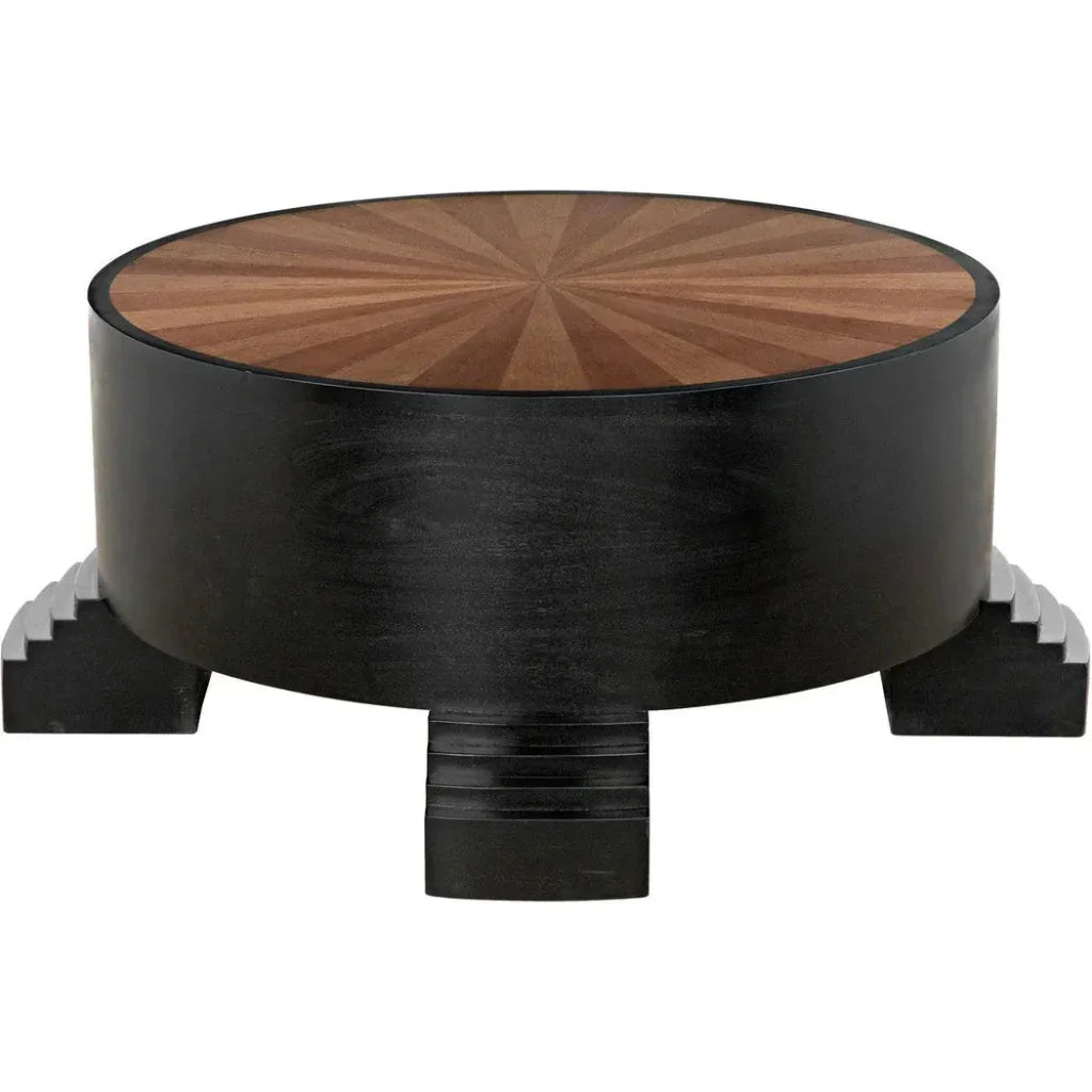 Tambour Coffee Table, Hand Rubbed Black Veneer - LOOMLAN - Noir - Coffee Tables
