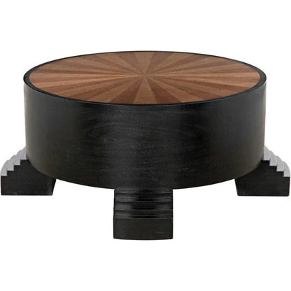 Tambour Coffee Table, Hand Rubbed Black Veneer - LOOMLAN - Noir - Coffee Tables