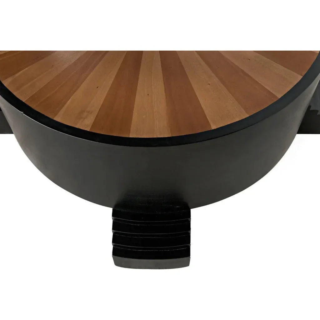 Tambour Coffee Table, Hand Rubbed Black Veneer - LOOMLAN - Noir - Coffee Tables