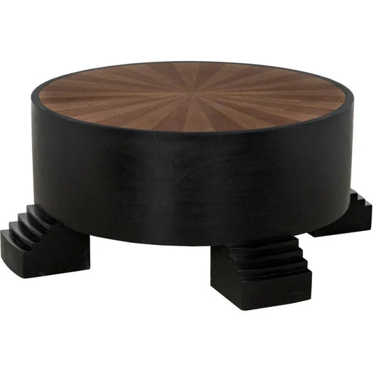 Tambour Coffee Table, Hand Rubbed Black Veneer - LOOMLAN - Noir - Coffee Tables