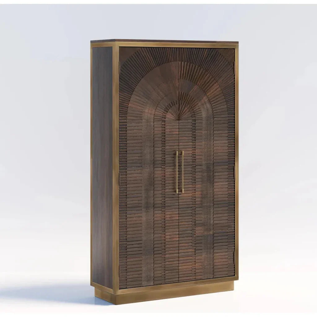 Capella Coffee Brown Wood Tall Cabinet - LOOMLAN - LOOMLAN - Bookcases