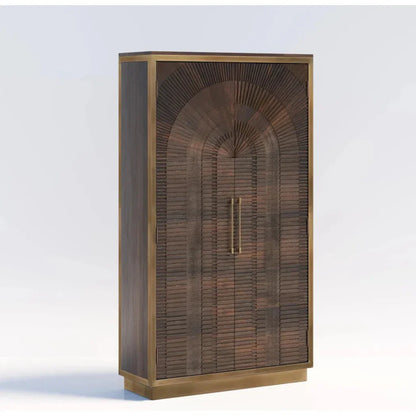 Capella Coffee Brown Wood Tall Cabinet - LOOMLAN - LOOMLAN - Bookcases