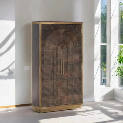 Capella Coffee Brown Wood Tall Cabinet - LOOMLAN - LOOMLAN - Bookcases