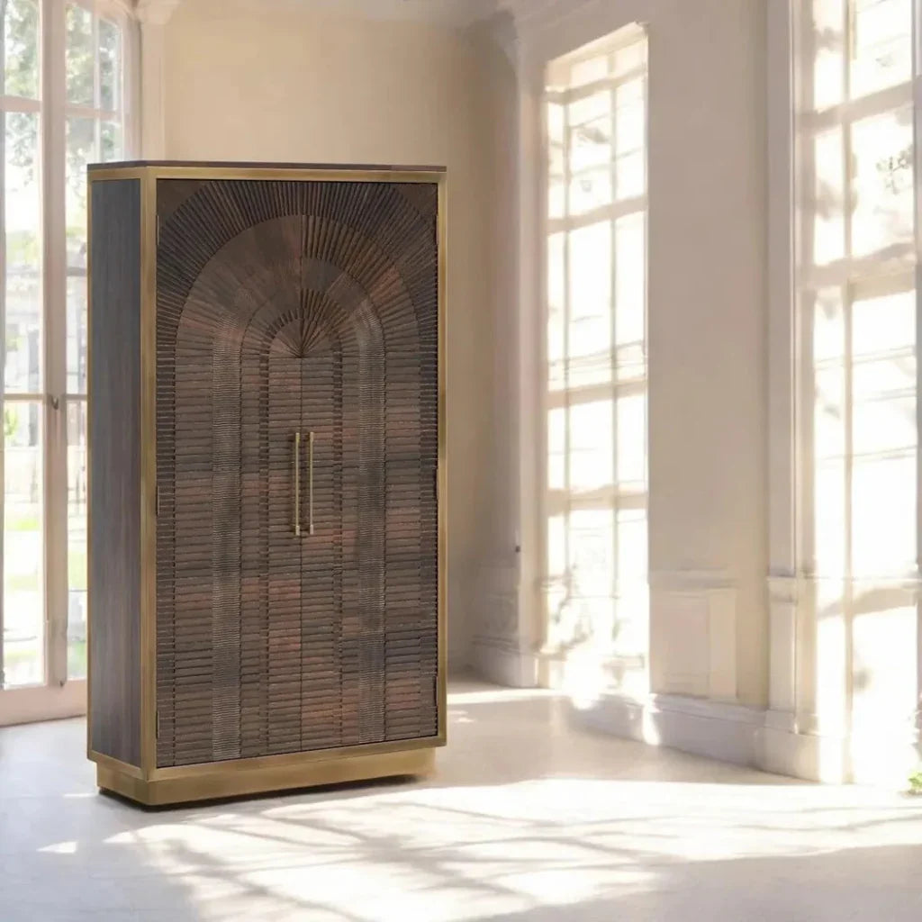 Capella Coffee Brown Wood Tall Cabinet - LOOMLAN - LOOMLAN - Bookcases