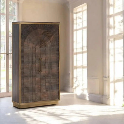 Capella Coffee Brown Wood Tall Cabinet - LOOMLAN - LOOMLAN - Bookcases