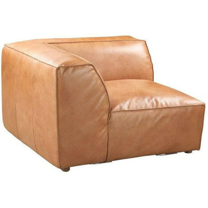 Tan Leather Corner Chair Light Brown Modular-Modular Components-Moe's Home-LOOMLAN