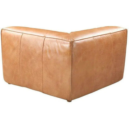 Tan Leather Corner Chair Light Brown Modular-Modular Components-Moe's Home-LOOMLAN