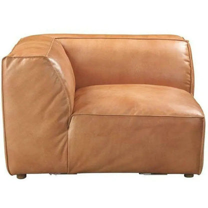 Tan Leather Corner Chair Light Brown Modular-Modular Components-Moe's Home-LOOMLAN