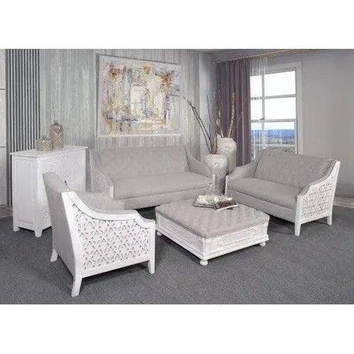 Botanical Lattice Grey Lounge Accent Chair - LOOMLAN - LOOMLAN - Accent Chairs
