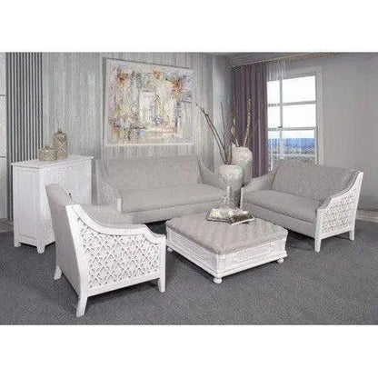 Botanical Lattice Grey Lounge Accent Chair - LOOMLAN - LOOMLAN - Accent Chairs