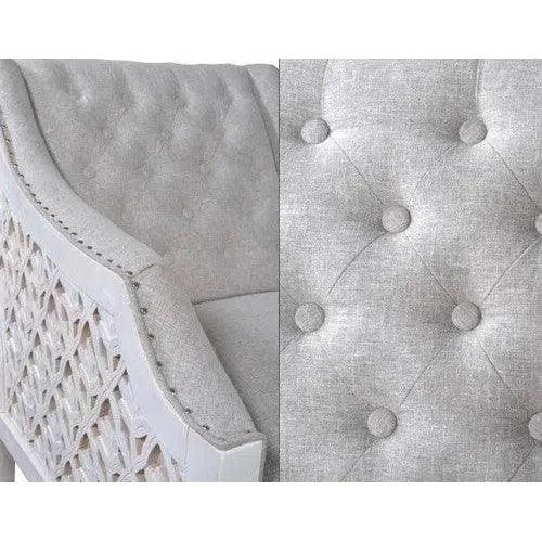 Botanical Lattice Grey Lounge Accent Chair - LOOMLAN - LOOMLAN - Accent Chairs