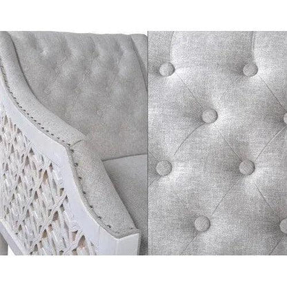 Botanical Lattice Grey Lounge Accent Chair - LOOMLAN - LOOMLAN - Accent Chairs