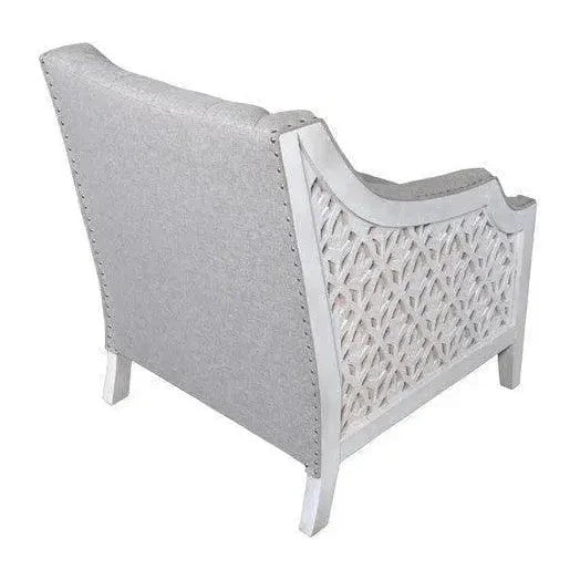 Botanical Lattice Grey Lounge Accent Chair - LOOMLAN - LOOMLAN - Accent Chairs