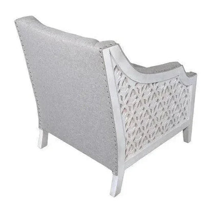 Botanical Lattice Grey Lounge Accent Chair - LOOMLAN - LOOMLAN - Accent Chairs