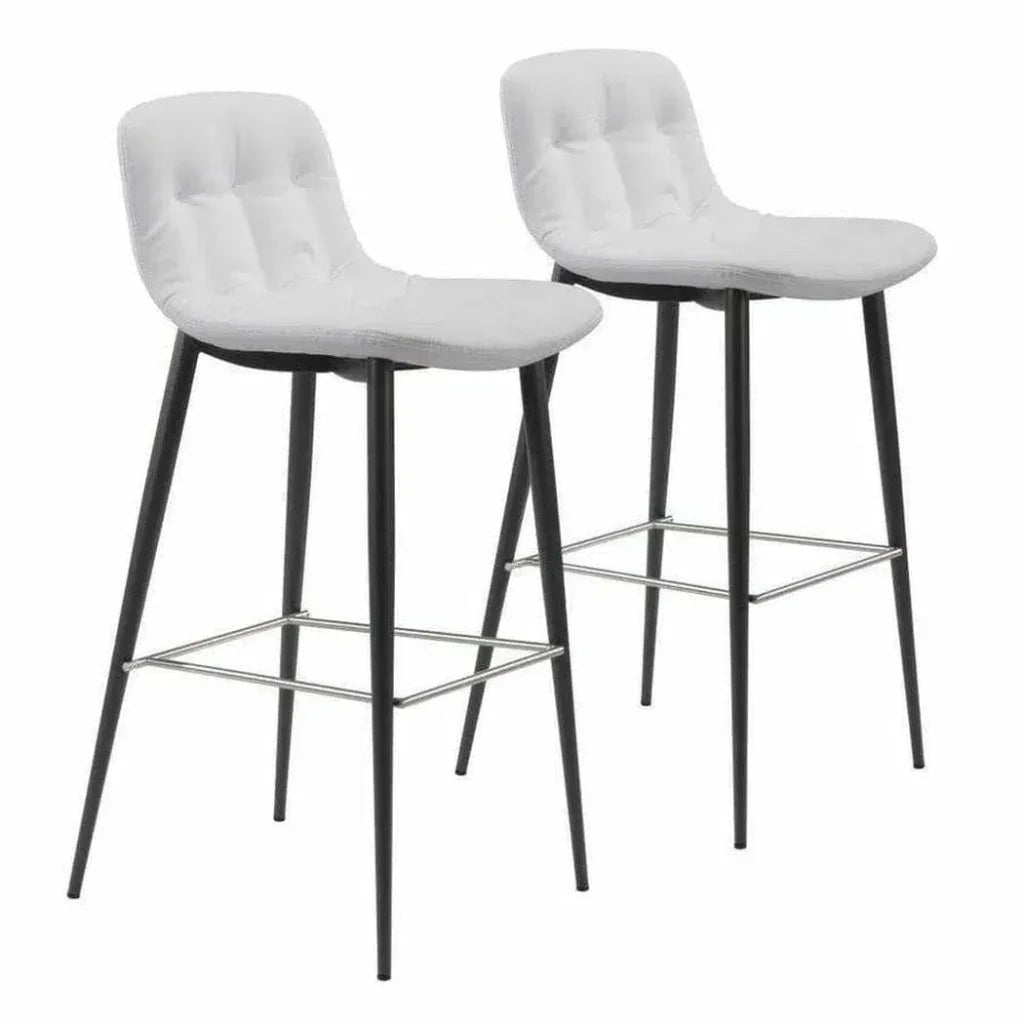 Tangiers Bar Chair (Set of 2) White - LOOMLAN - Zuo Modern - Bar Stools