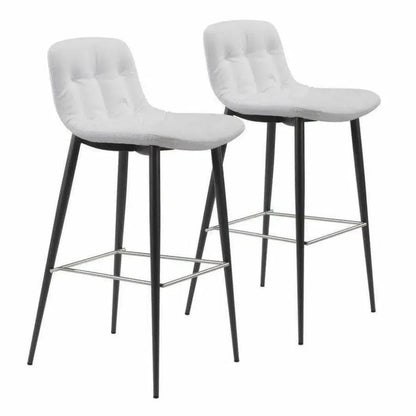 Tangiers Bar Chair (Set of 2) White - LOOMLAN - Zuo Modern - Bar Stools