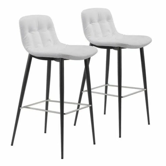 Tangiers Bar Chair (Set of 2) White - LOOMLAN - Zuo Modern - Bar Stools