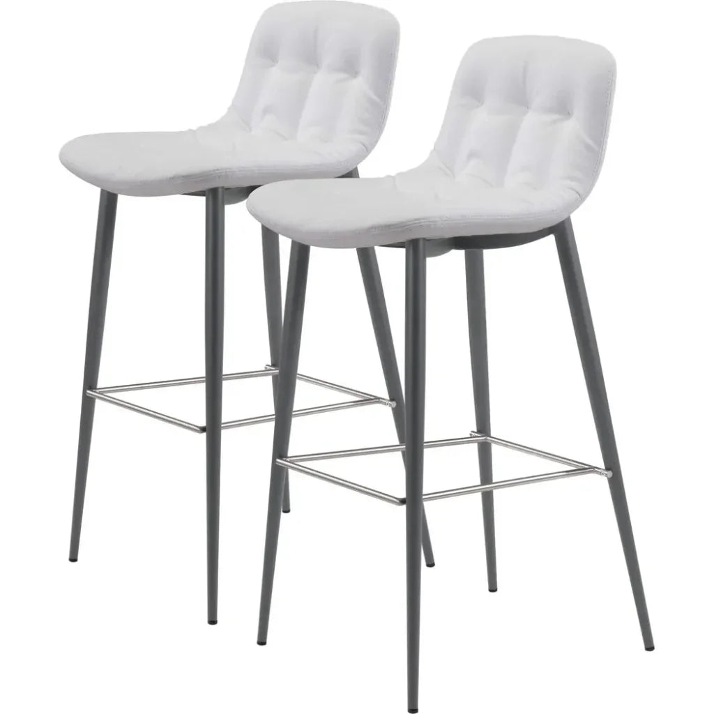 Tangiers Bar Chair (Set of 2) White - LOOMLAN - Zuo Modern - Bar Stools