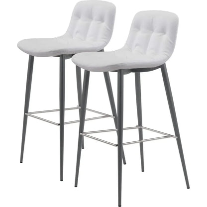 Tangiers Bar Chair (Set of 2) White - LOOMLAN - Zuo Modern - Bar Stools