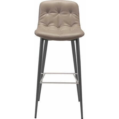 Tangiers Bar Chair (Set of 2) Taupe - LOOMLAN - Zuo Modern - Bar Stools