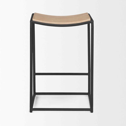 Taniel Light Brown Leather Counter Stool