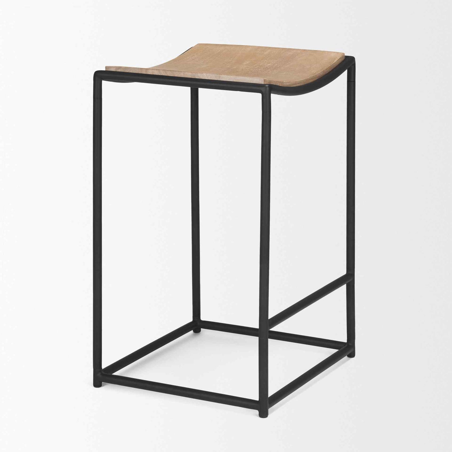 Taniel Light Brown Leather Counter Stool