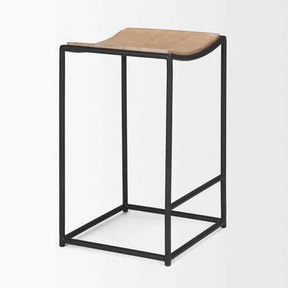 Taniel Light Brown Leather Counter Stool