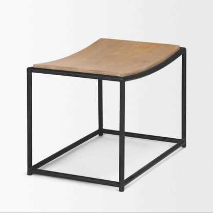 Taniel Light Brown Leather Stool