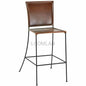 Brown Leather Dining Bar Height Chair 2PC - LOOMLAN - LOOMLAN - Bar Stools