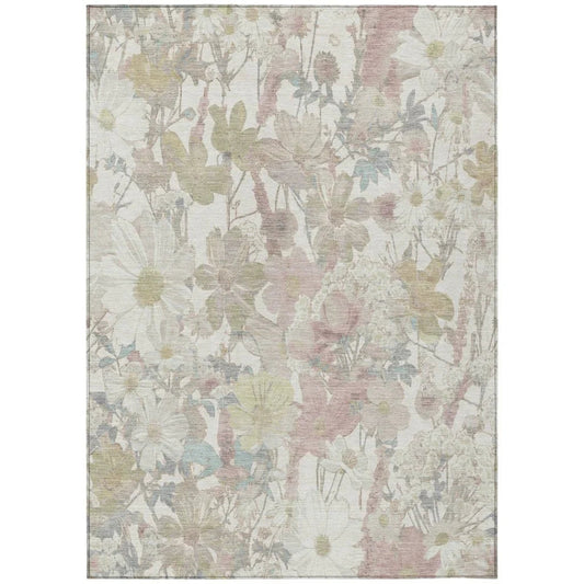 Taniska Ivory Washable Indoor - Outdoor Rug - LOOMLAN - LOOMLAN Rugs - Outdoor Rugs