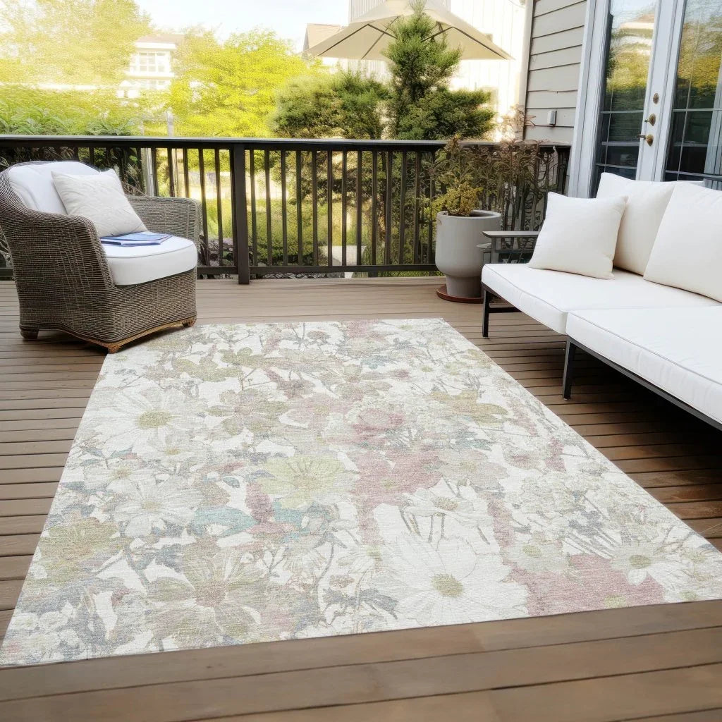 Taniska Ivory Washable Indoor - Outdoor Rug - LOOMLAN - LOOMLAN Rugs - Outdoor Rugs