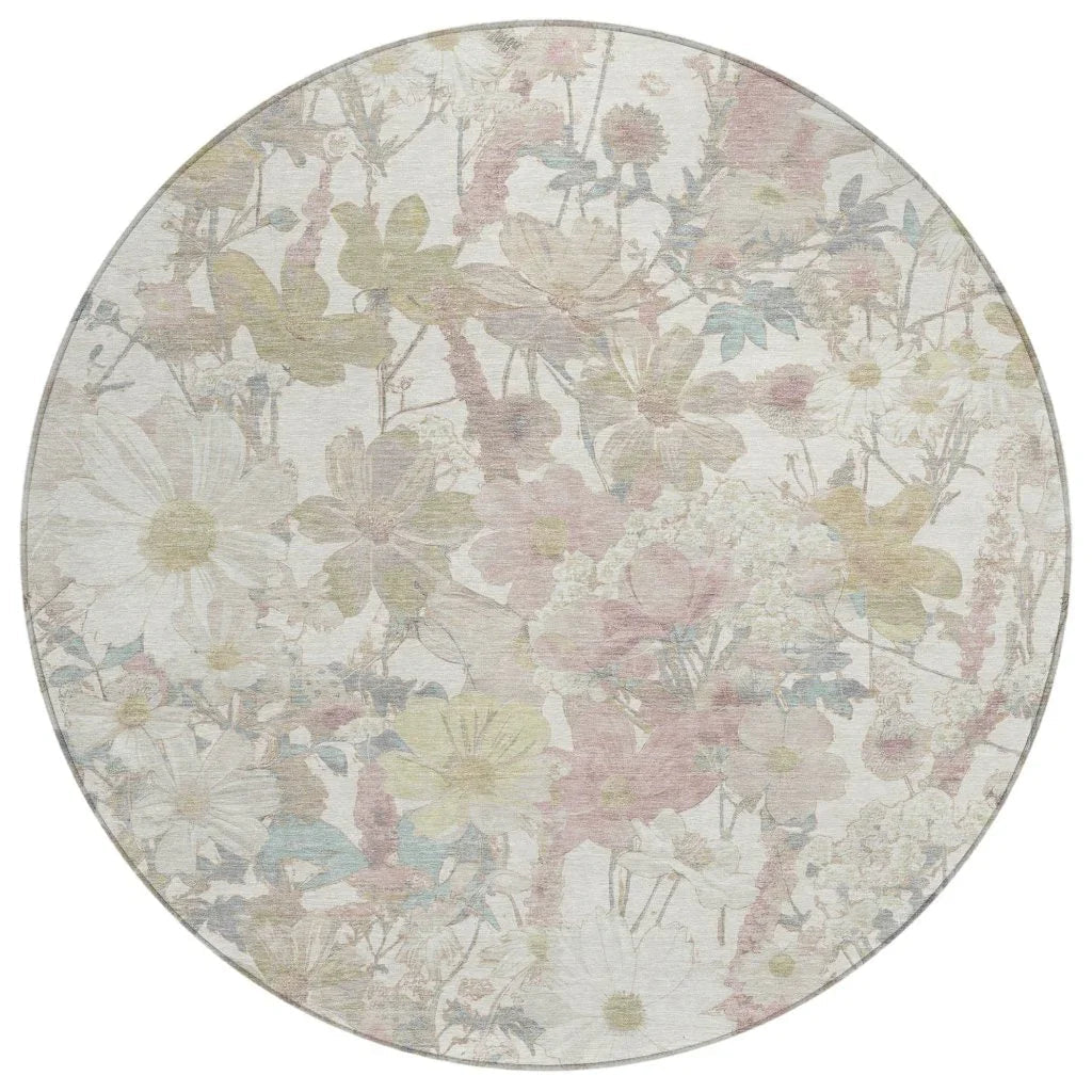 Taniska Ivory Washable Indoor - Outdoor Rug - LOOMLAN - LOOMLAN Rugs - Outdoor Rugs