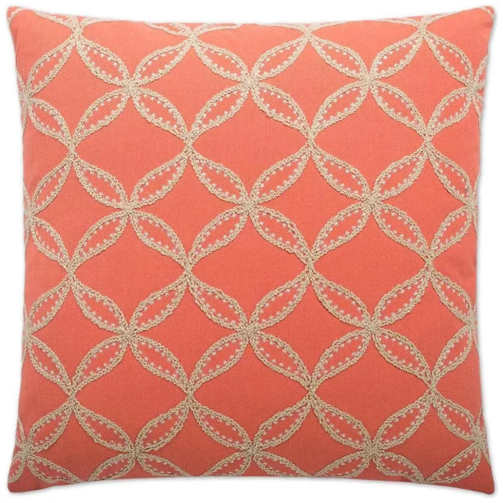 Tanjib Salmon Red Throw Pillow With Insert - LOOMLAN - D.V. Kap - Throw Pillows