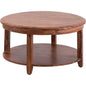 Geri Reddish Brown Wood Round Coffee Table - LOOMLAN - LOOMLAN - Coffee Tables