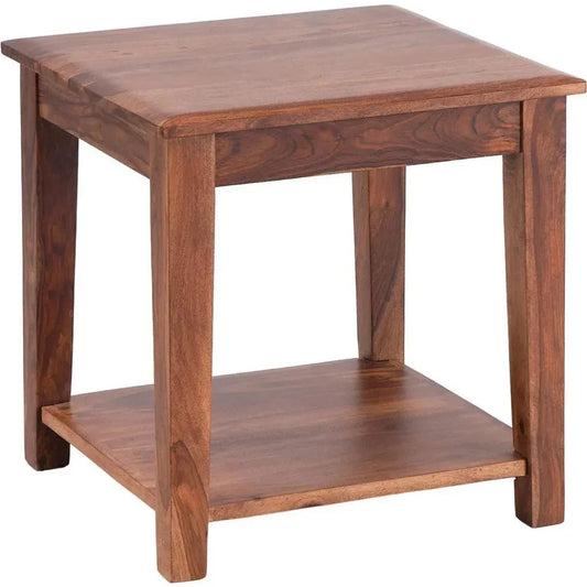 Terrill Reddish Brown Wood Square Side Table - LOOMLAN - Side Tables