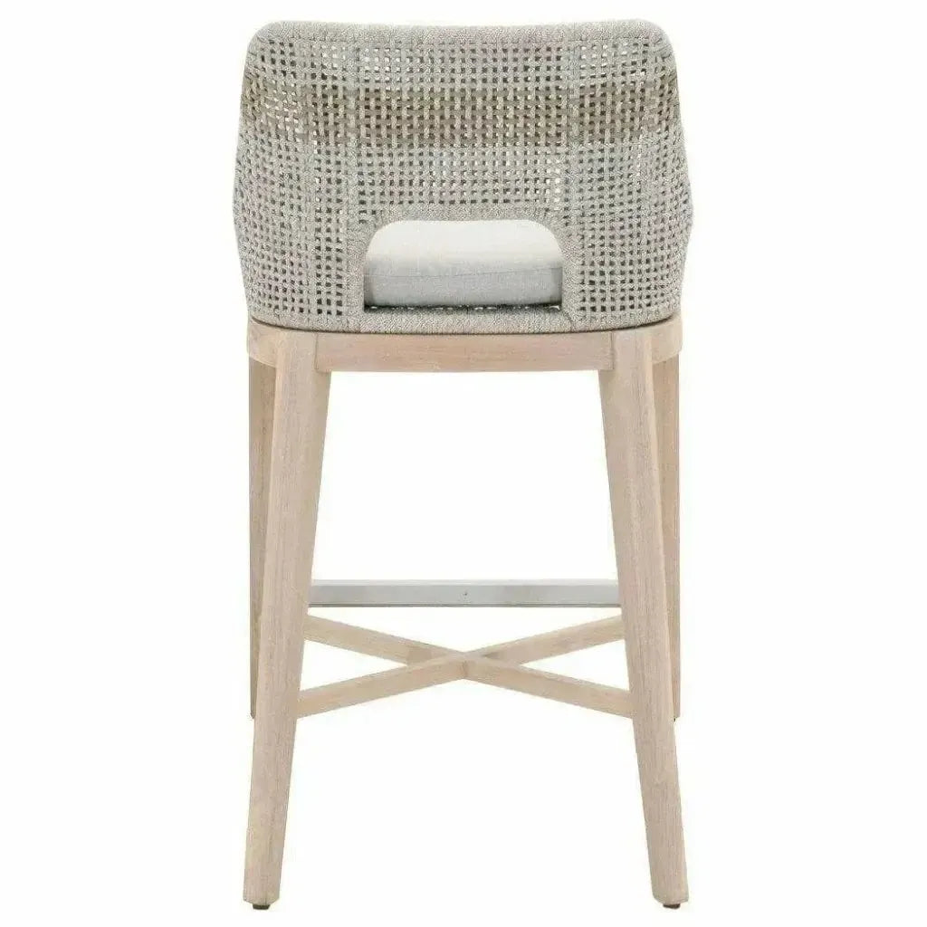Tapestry Outdoor Barstool Rope & Teak-Outdoor Bar Stools-Essentials For Living-LOOMLAN