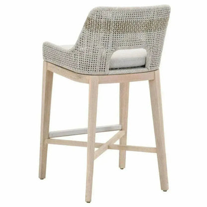 Tapestry Outdoor Barstool Rope & Teak-Outdoor Bar Stools-Essentials For Living-LOOMLAN