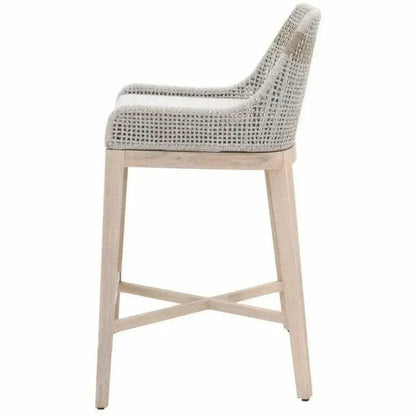 Tapestry Outdoor Barstool Rope & Teak-Outdoor Bar Stools-Essentials For Living-LOOMLAN