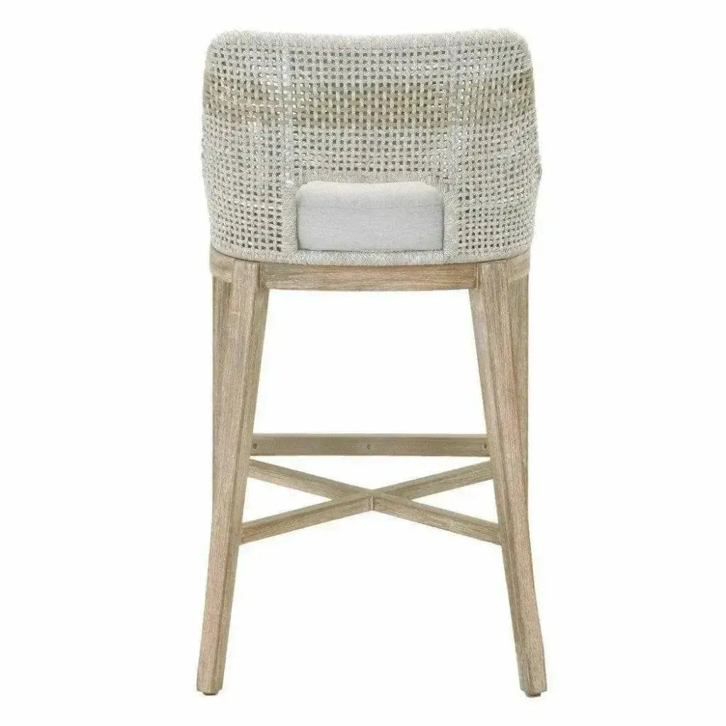 Tapestry Outdoor Barstool Rope & Teak-Outdoor Bar Stools-Essentials For Living-LOOMLAN