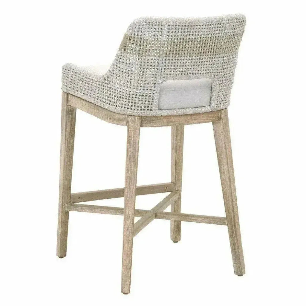Tapestry Outdoor Barstool Rope & Teak-Outdoor Bar Stools-Essentials For Living-LOOMLAN