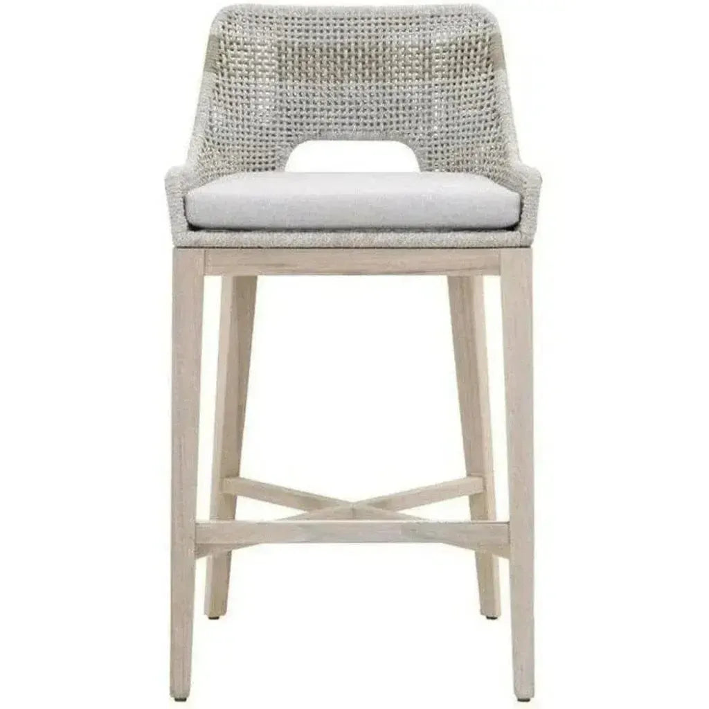 Tapestry Outdoor Barstool Rope & Teak-Outdoor Bar Stools-Essentials For Living-LOOMLAN