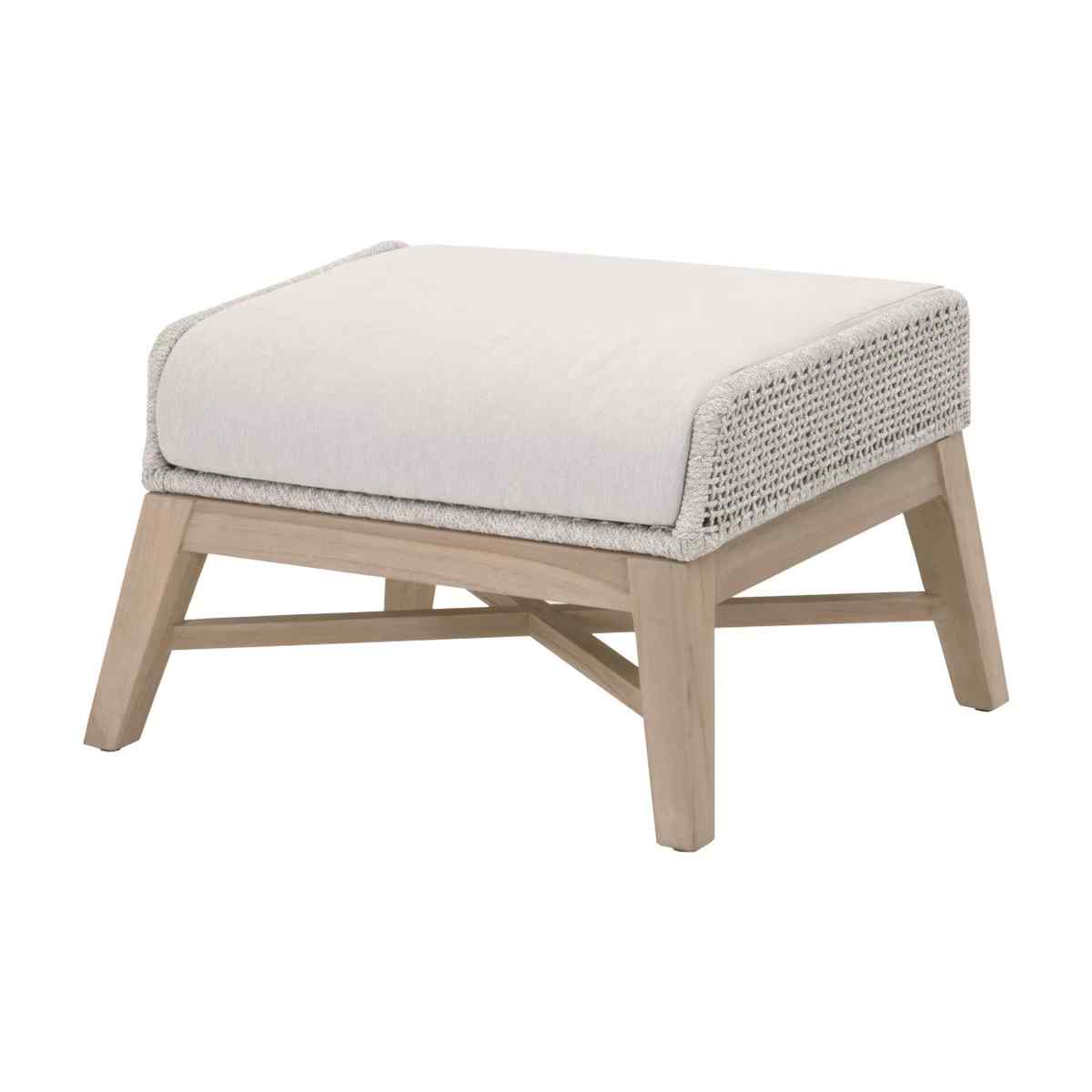 Tapestry Olefin Fabric Outdoor Footstool