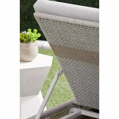 Tapestry Outdoor Chaise Lounge Teak Wood and Rope-Outdoor Chaises-Essentials For Living-LOOMLAN