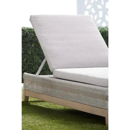 Tapestry Outdoor Chaise Lounge Teak Wood and Rope-Outdoor Chaises-Essentials For Living-LOOMLAN