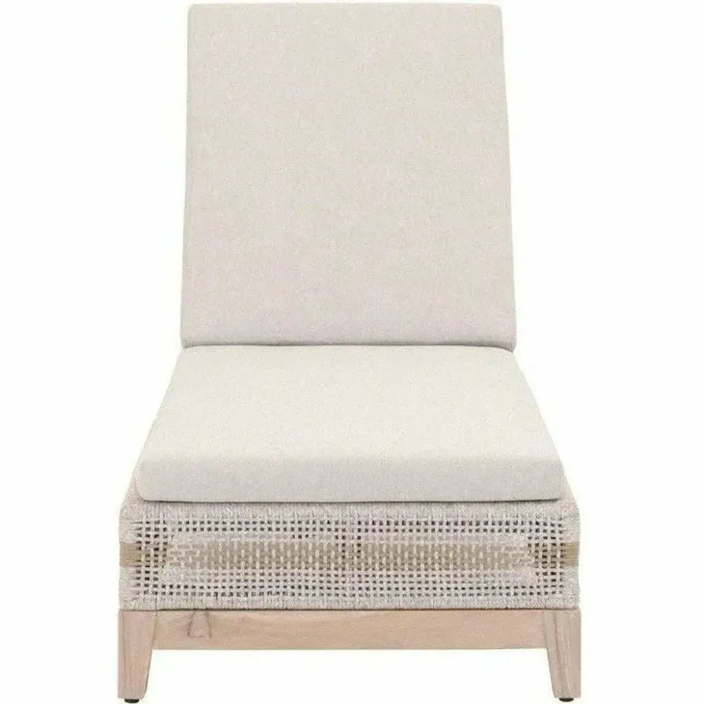Tapestry Outdoor Chaise Lounge Teak Wood and Rope-Outdoor Chaises-Essentials For Living-LOOMLAN