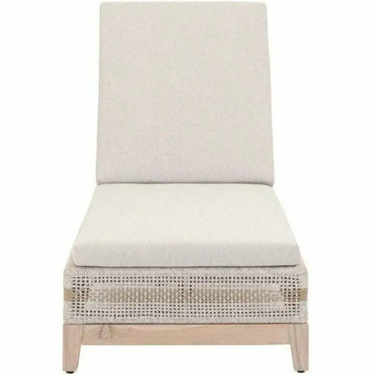 Tapestry Outdoor Chaise Lounge Teak Wood and Rope-Outdoor Chaises-Essentials For Living-LOOMLAN